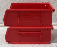 RED ULINE STACKABLE ORGANIZER BOXES - 3