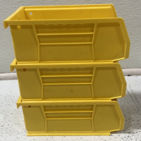 THREE YELLOW ULINE STOARGE BOXES - 2