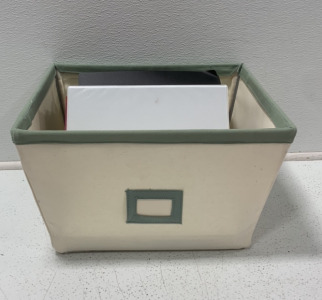 (1) FABRIC BIN FILLED WITH (8) BINDERS