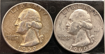 1959 & 1960 90% SILVER QUARTERS— VERIFIED AUTHENTIC