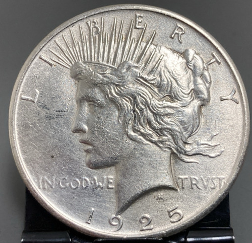1925 90% PURE SILVER PEACE DOLLAR COIN— VERIFIED AUTHENTIC