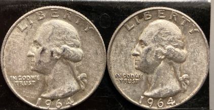 (2) 1964 90% SILVER QUARTERS— VERIFIED AUTHENTIC