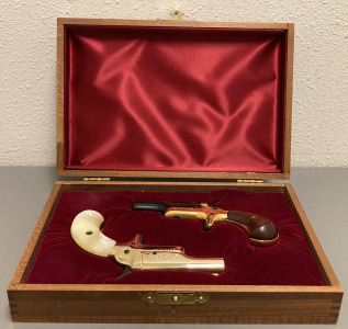 LORD AND LADY COLT DERRINGER SET 22 SHORT WITH DISPLAY CASE—50484DER & 50471DER; PLEASE INSPECT