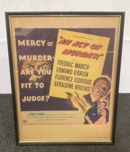An Act Of Murder Vintage Window Card