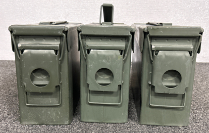 (3) METAL AMMO BOXES