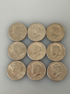 (9) KENNEDY HALF DOLLARS