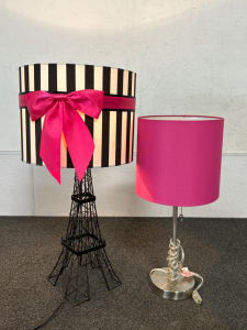 YOUNG LADIES BEDROOM DECOR LAMPS- BOTH POWER ON