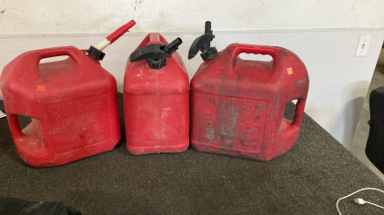 (3) 5 GALLON GAS CANS