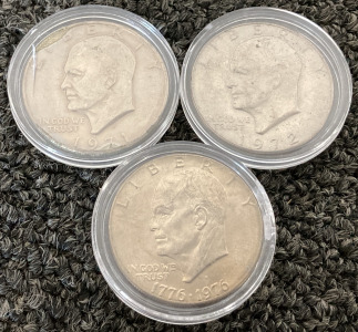 (3) 1970&rsquo;S EISENHOWER ONE DOLLAR COINS