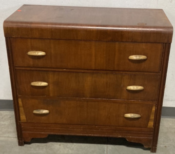 WOOD DRESSER WITH THREE DRAWERS (38&rdquo;X18&rdquo;X35&rdquo;)