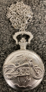 VINTAGE ALLOY MOTORCYCLE MOTORBIKE POCKET WATCH
