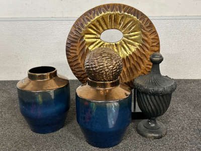 ARTIFICIAL DECORATIVE PLANTS, LAMP (WORKS), AND VASES