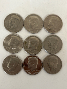 (9) KENNEDY HALF DOLLARS