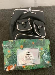 (1) CUPSHE BIKINI, AND (1) “GUESS” BRAND BLACK BACKPACK