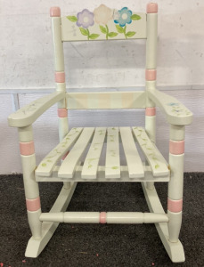 CHILDRENS PAINTED WOODEN ROCKING CHAIR