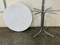 ROUND METAL FRAMED DINING TABLE (NO HARDWARE TO ASSEMBLE)