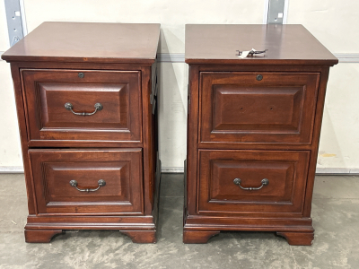 2 MATCHING WOOD FILING CABINETS (21x31x25)