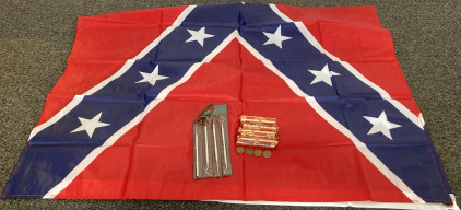 3&rsquo;X5&rsquo; UNION FLAG, 4 PC DENTAL PICK SET AND (200) WHEAT BACK PENNIES