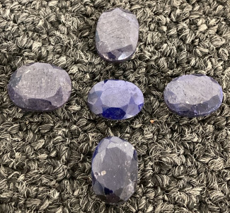 (5) CUT AND FACETED MOZAMBIQUE BLUE SAPPHIRES
