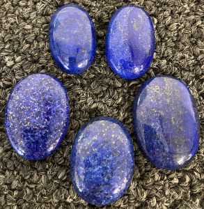 (5) CUT AND POLISHED LAPIS LAZULI CABOCHONS