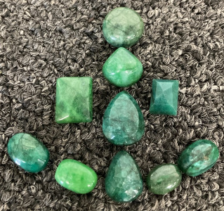(10) CUT AND FACETED/POLISHED BRAZILIAN EMERALDS