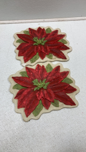 (2) strands of pine garland (2) strands of Christmas lights (2) poinsettia decoration Christmas Decorations