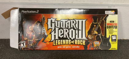 (1) GUITAR HERO 3 LEGENDS OF ROCK GAME AND GUITAR CONTROLLER