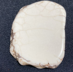 127ct White Buffalo Turquoise Freeform Slice Cabochon