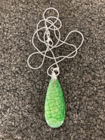 Green Dragon Veins Agate Teardrop Necklace