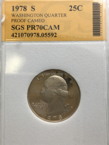 (1) 1978 S Washington Quarter Proof Cameo