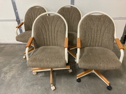 (4) Rolling Padded Chairs