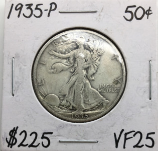 1935-P Walking Liberty 1/2 Dollar VF25