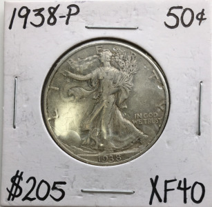 1938-P Walking Liberty 1/2 Dollar XF40