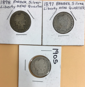 (3) Barber Quarters (1 1905 (1) 1898 (1) 1897
