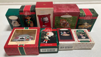 (9) Assorted Keepsake Ornaments: Including &ldquo;Travels with Santa&rdquo; Camper
