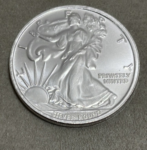 (1) 1oz. .999 Silver Money Metals Exchange American Eagle Walking Liberty Round