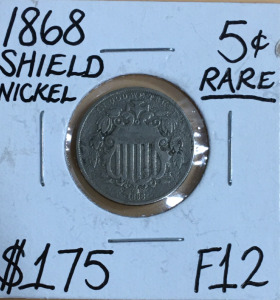 Rare 1868 Shield Nickel