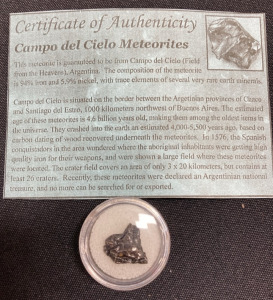 4.00g Meteorite Space Rock w/ COA