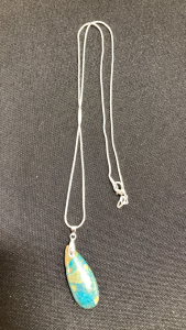 20.45ct Ghost&rsquo;s Eye Jasper Gemstone .925 Necklace