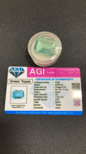 43.85ct Octagon Cut Green Brazilian Topaz