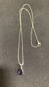 Amethyst Teardrop Necklace