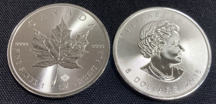 (2) Canada 2015 Design 1oz 9999 Fine Silver Rounds