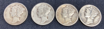 (4) Mercury Dimes: 1931, (3) 1935