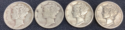 (4) 1943 Mercury Dimes