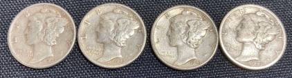 (4) 1943 Mercury Dimes