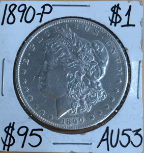 1890-P Morgan Silver Dollar