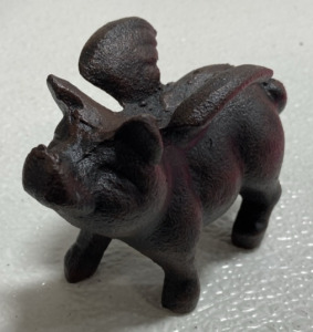 Small Cast Iron Flying Pig