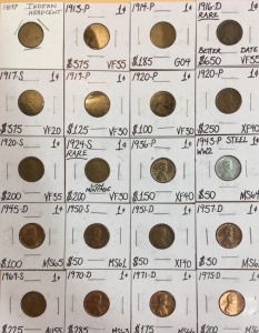 (20) Assorted Pennies (1) 1897 Indian Head (1) 1913-P (1) 1914-P (1) 1916-D (1) 1917-S (1) 1919-P (2) 1920-P & More