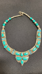 Blue Turquoise Gemstone Fashion Necklace