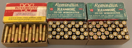 (136) RNDS. WINCHESTER AND REMINGTON .25-20 WIN. AMMO